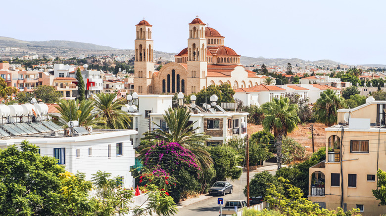 Shot of Mediterranean architecture in the city of Paphos, Cyprus