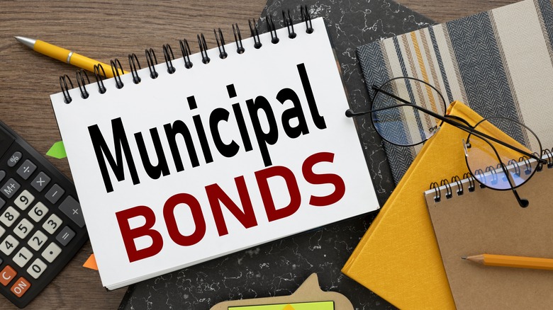 municipal bonds written on notepad