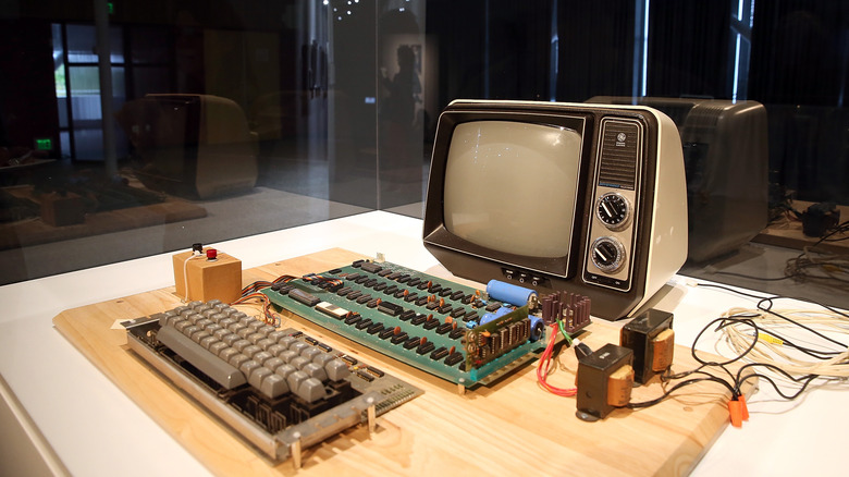 an Apple-1 computer on display