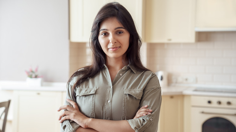 young woman in her home