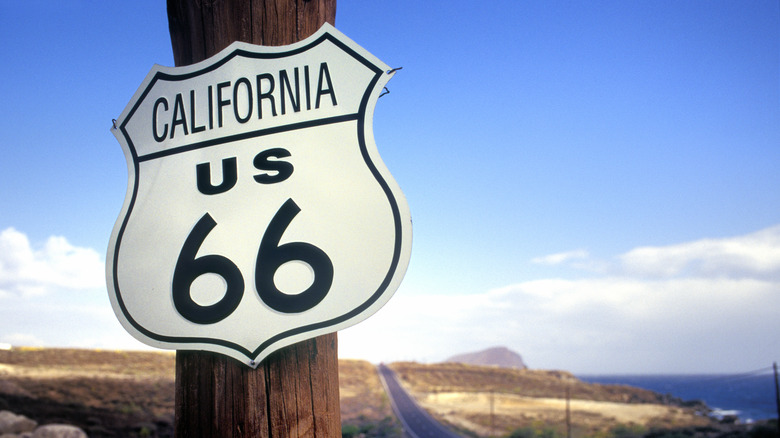 A roadside sign in California