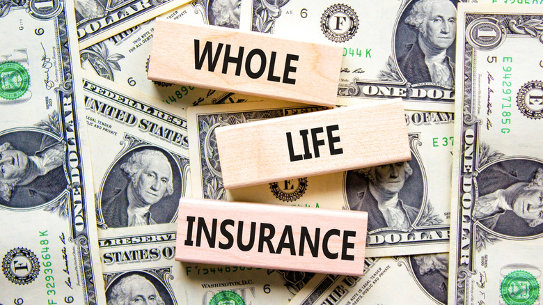 whole life insurance in blocks over money