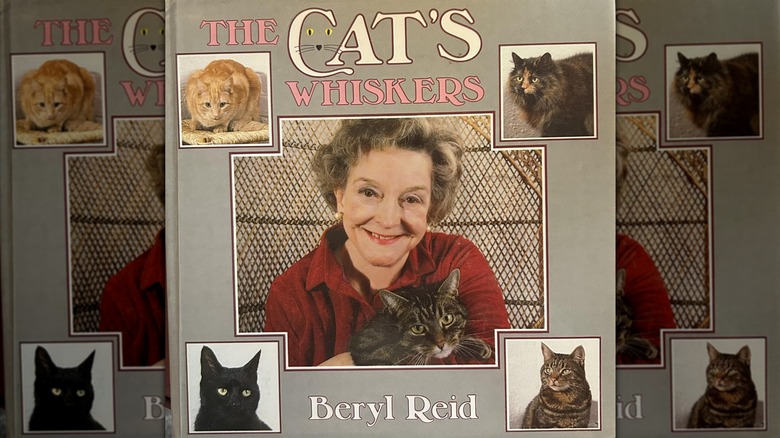 The Cat's Whiskers book by Beryl Reid, posing with her cats