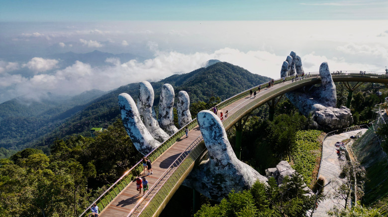 Golden Bridge in Da Nang, taken at sunset