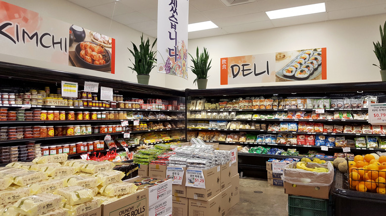 KimChi and Deli Section inside Palama Market in Oahu, Hawaii.