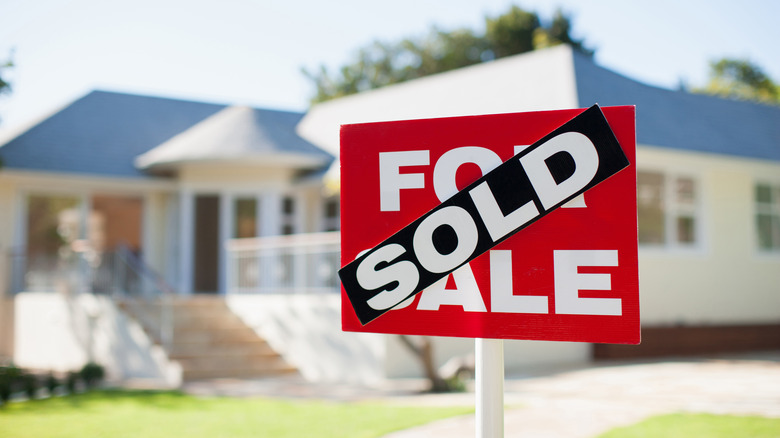 A sold sign