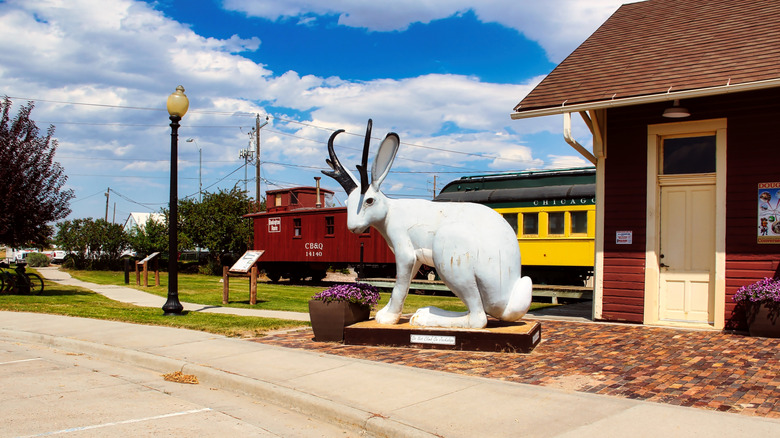 Jackalope statue in Douglas, Wyoming