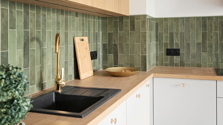 Clean kitchen countertop with minimal clutter