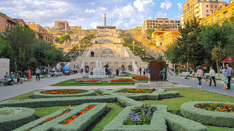 scenic Yerevan Cascade shot