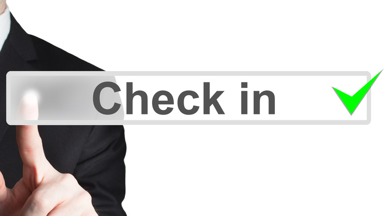 hotel check in button
