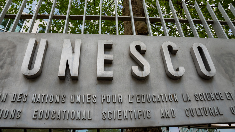a UNESCO sign