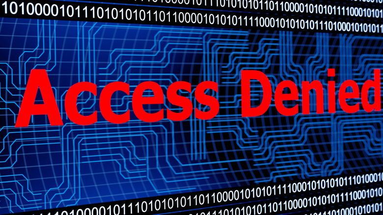 access denied message on computer screen