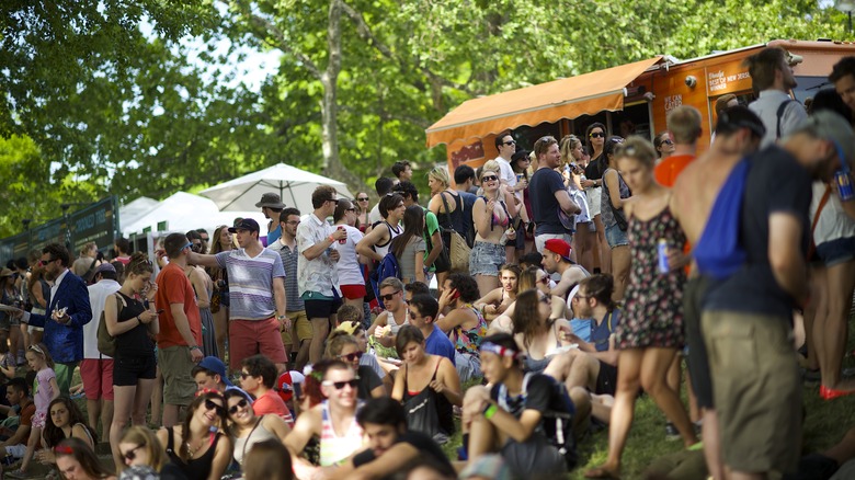 A crowd of people