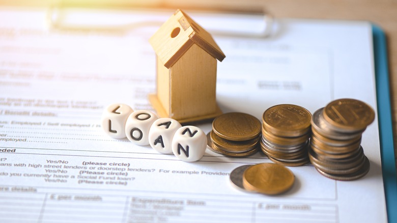 loan spelled in blocks