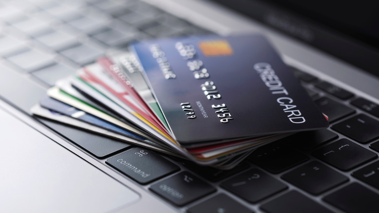 a stack of credit cards