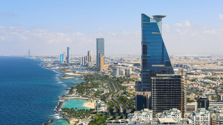 Aerial shot of Jeddah City in Saudi Arabia.