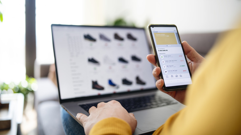 Shopping online with card information