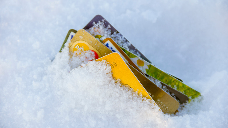 Credit cards in ice