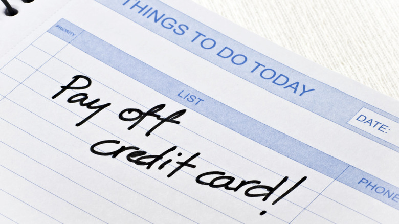 Pay card in to do list