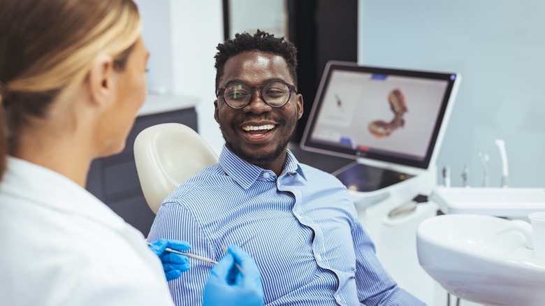 man at the dentist