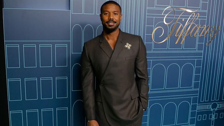 Michael B. Jordan posing for cameras