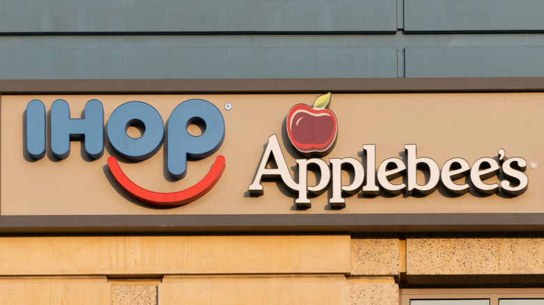 IHOP and Applebee's logo on one building during the day.