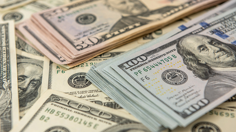 Piles of cash