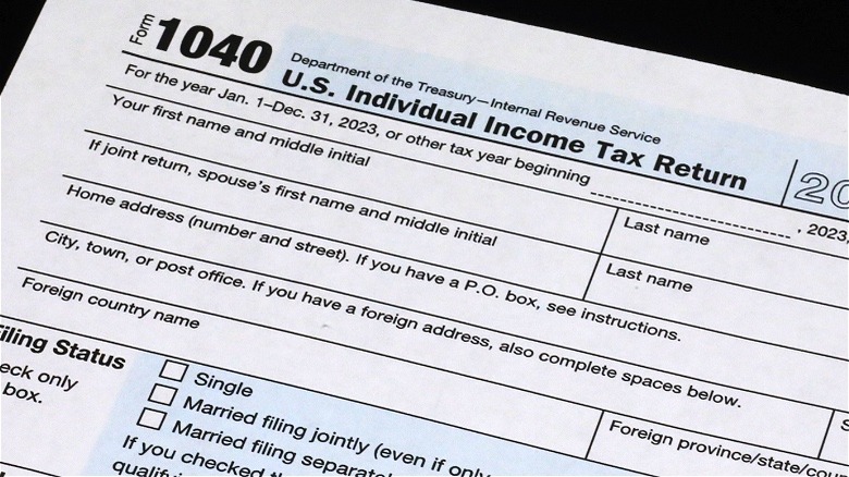 Form 1040 income tax return