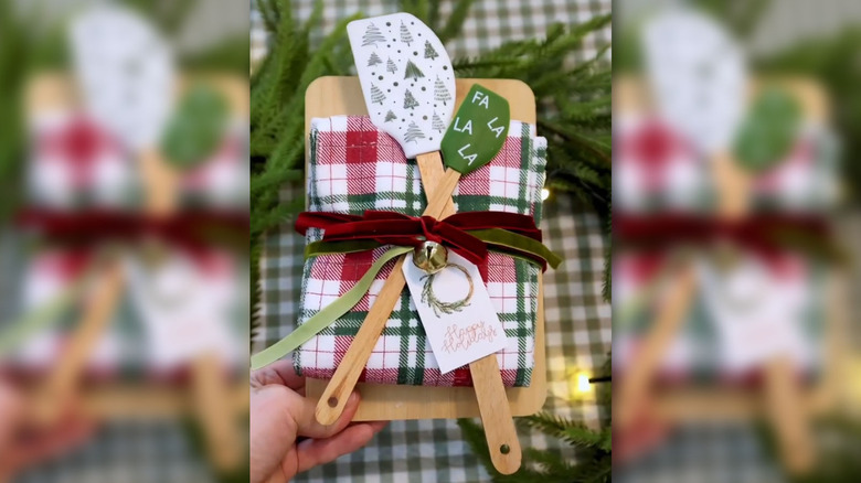 pair of christmas themed silicone spatulas from Dollar Tree