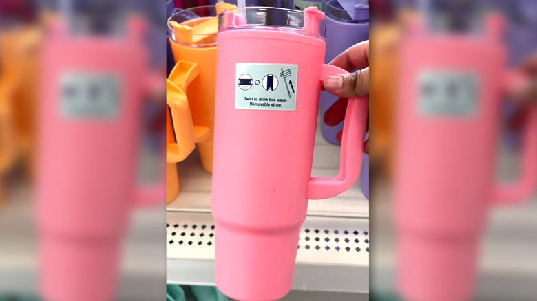 Dollar tree stanley cup look alike tumbler in pink