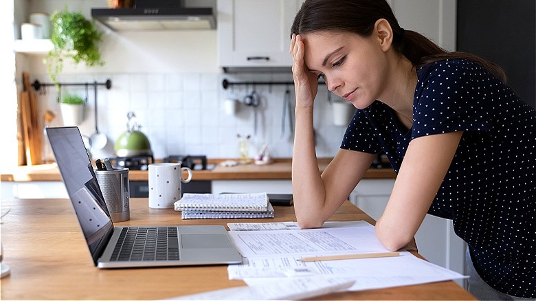 Person looking over paperwork