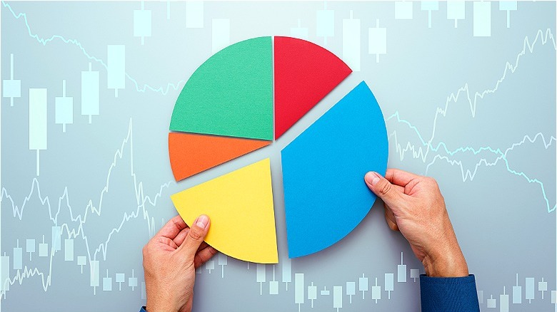 Hands holding investment pie chart