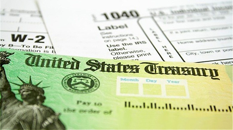 tax return and refund check