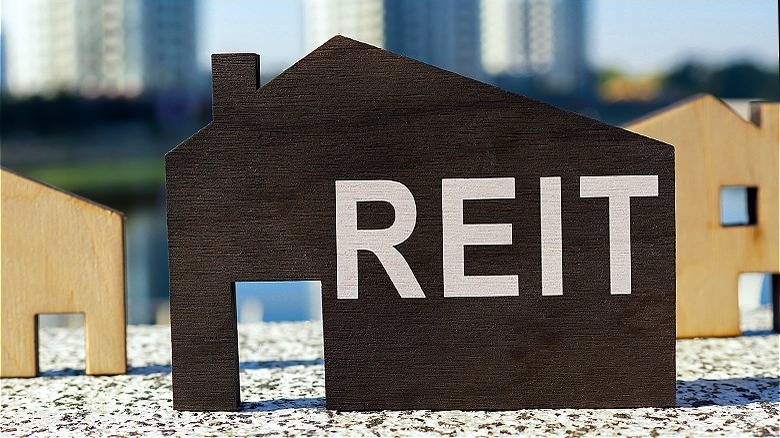 REIT written on house cutout