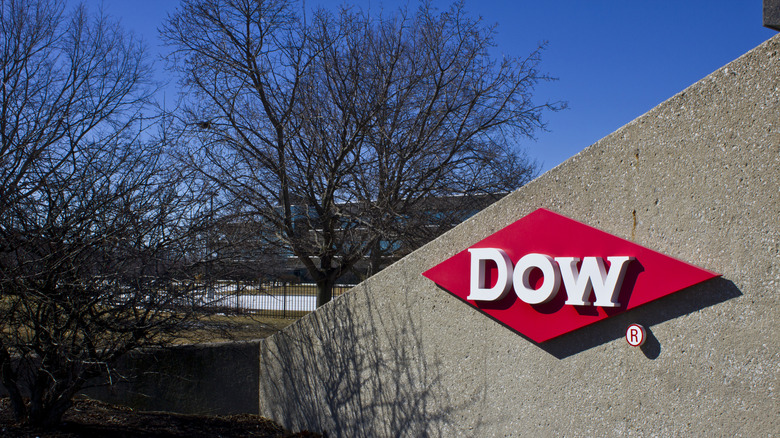 A Dow sign outside one of its corporate buildings