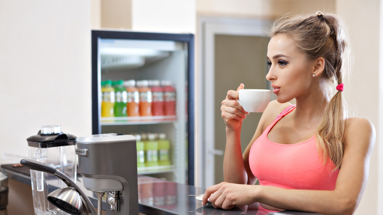 A woman at a juice bar