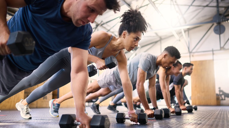 A group fitness class