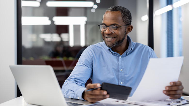 man at desk in office