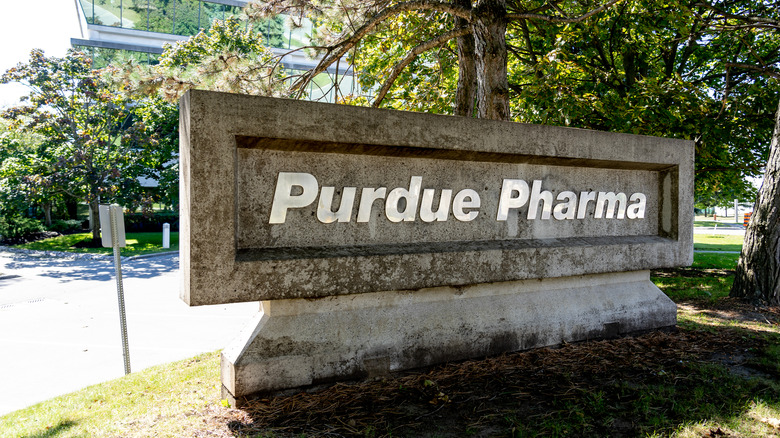 a Purdue Pharma sign