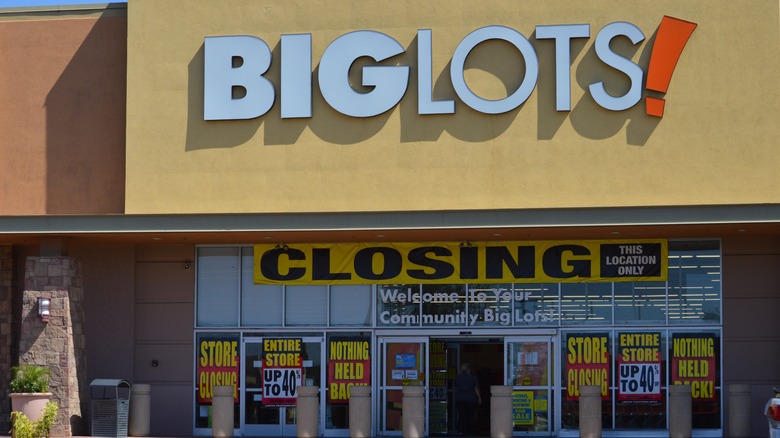 Big Lots store with a closing soon sign