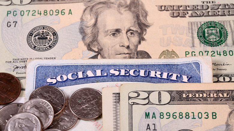 Social Security card and money