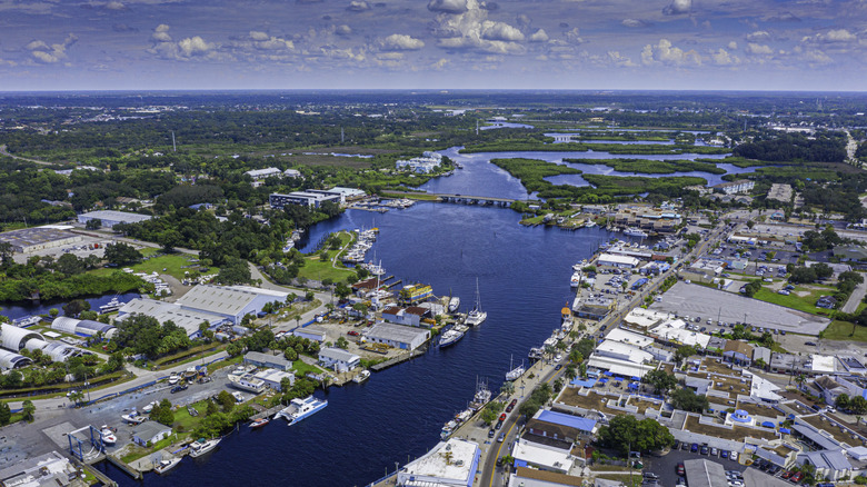 Aerial view of Tarpon Springs, Florida.