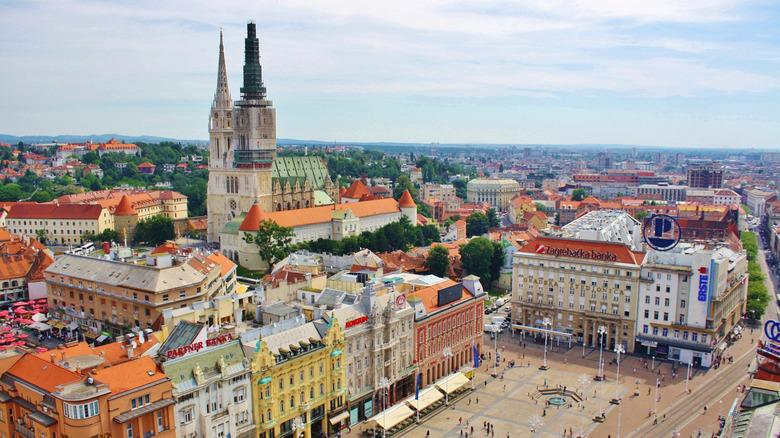 Aerial view of Zagreb, Croatia