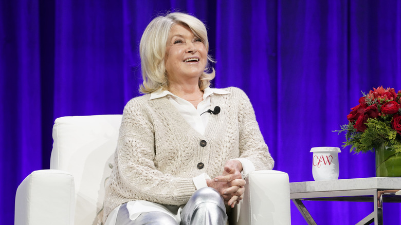 Martha Stewart sitting for interview