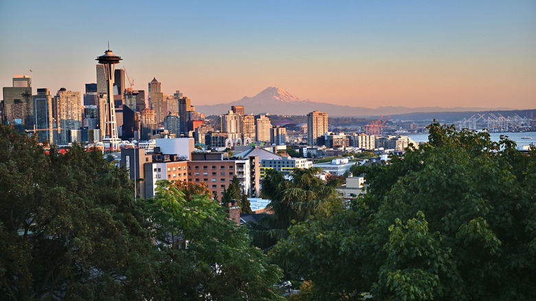 Aerial view of the Seattle skyline
