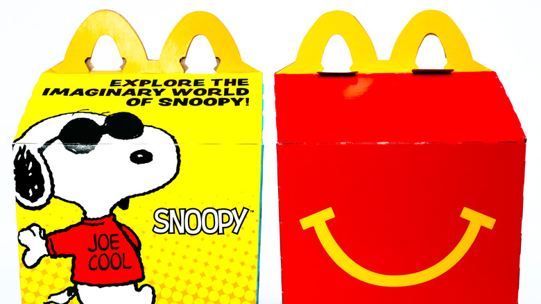 McDonald's Happy Meal boxes featuring Snoopy