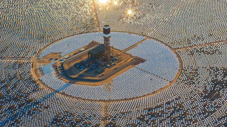 An aerial view of the Ivanpah Solar Project
