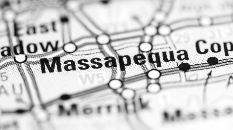 Massapequa. New York. USA on a geography map