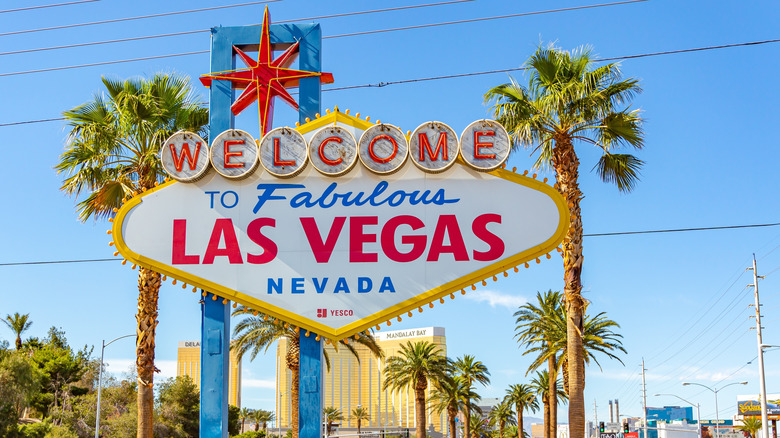 The Welcome to Las Vegas sign on a sunny day