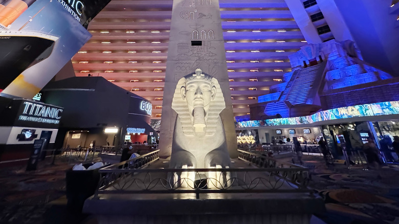 The lobby of the Luxor hotel in Las Vegas
